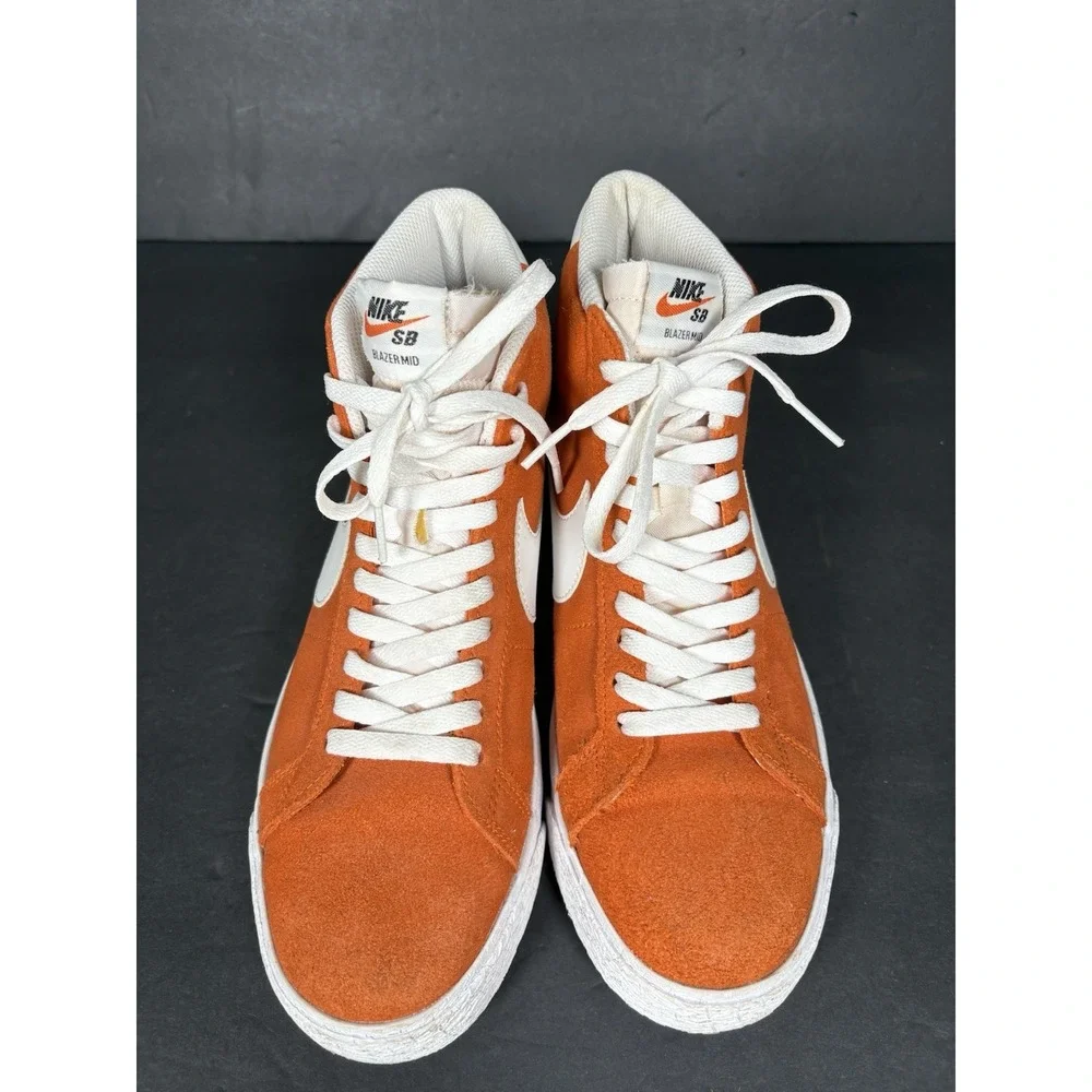 Nike SB Zoom Blazer Mid Safety Orange White Men's Size 8 Shoes 864349-800